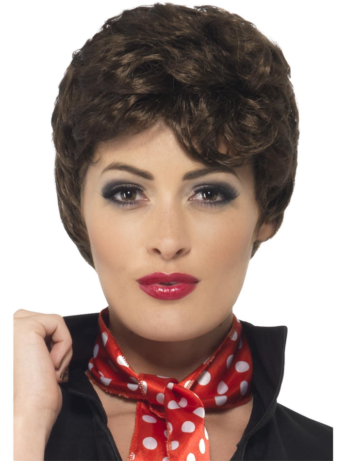 Grease Rizzo Wig Adult Short Brown Costume Hair