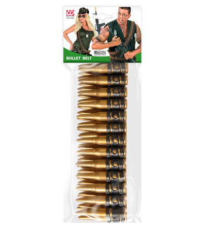 Realistic Bullet Belt For Waist  60 Bullets 