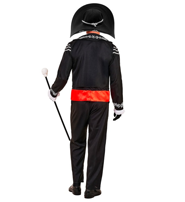 Mariachi Dia De Los Muertos  Jacket, Shirt With Vest And Bow Tie, Pants, Sombrero 