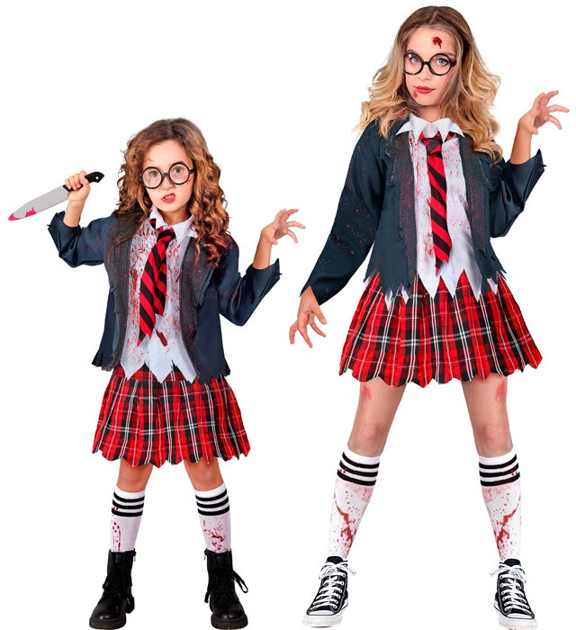 Zombie School Girl  Jacket With Shirt, Skirt, Tie, Socks 