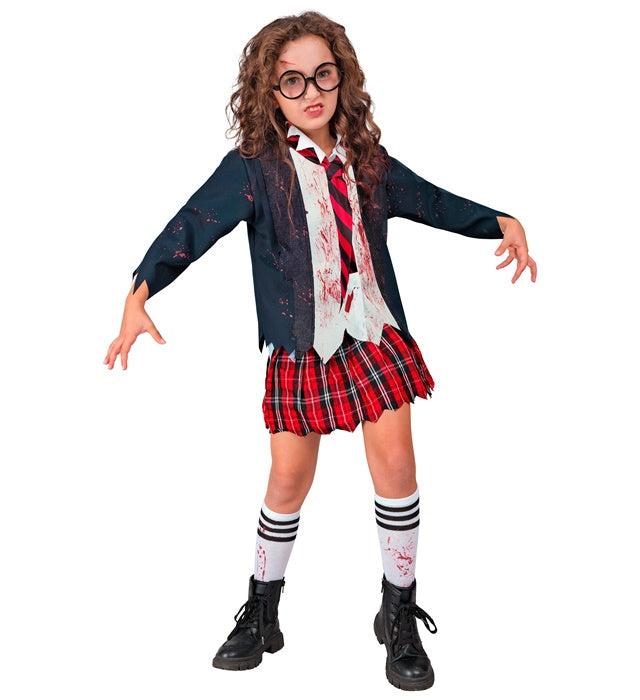 Zombie School Girl  Jacket With Shirt, Skirt, Tie, Socks 