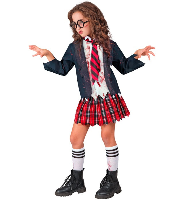Zombie School Girl  Jacket With Shirt, Skirt, Tie, Socks 