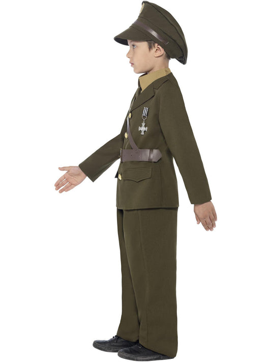Army Officer Costume Kids Authentic Green Military Dress Uniform 2
