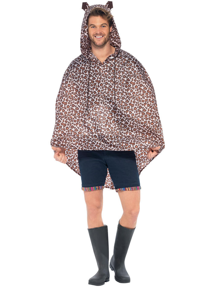 Leopard Party Poncho Leopard Print with Drawstring Bag 4