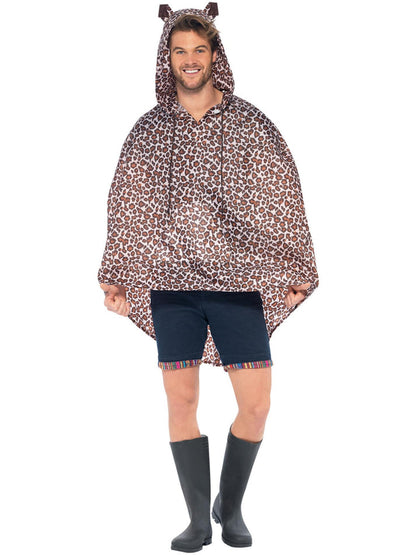 Leopard Party Poncho Leopard Print with Drawstring Bag 4