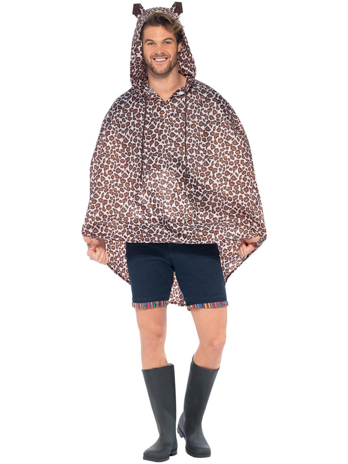 Leopard Party Poncho Leopard Print with Drawstring Bag 4