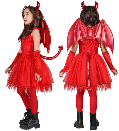 Devil  Dress, Tail, Wings, Horns, Fingerless Gloves 