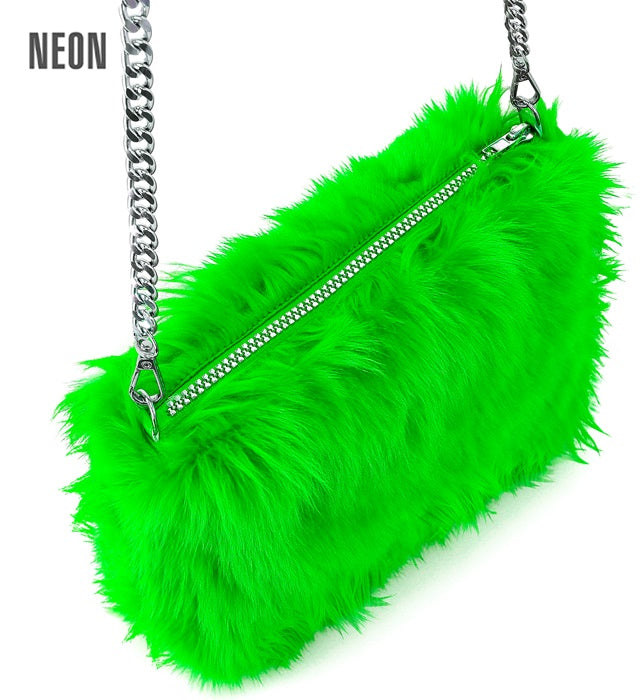 “Handbag Long Plush Neon Green”