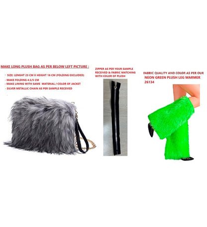 “Handbag Long Plush Neon Green”