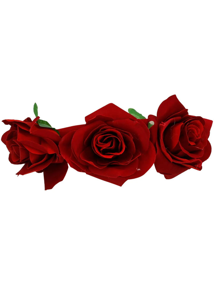 Day Of The Dead Red Headband Red Roses Adult Halloween Costume Accessory