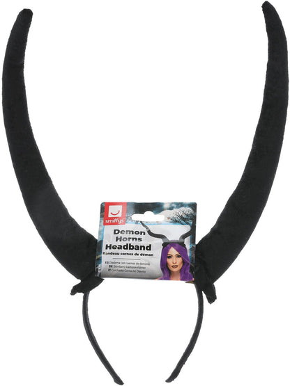 Demon Horns Headband Black Flexible Horror Costume Accessory 3