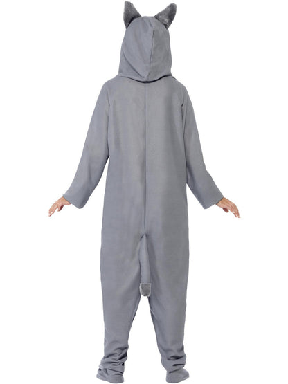 Wolf Costume Adult Grey All In One With Animal Hood 5