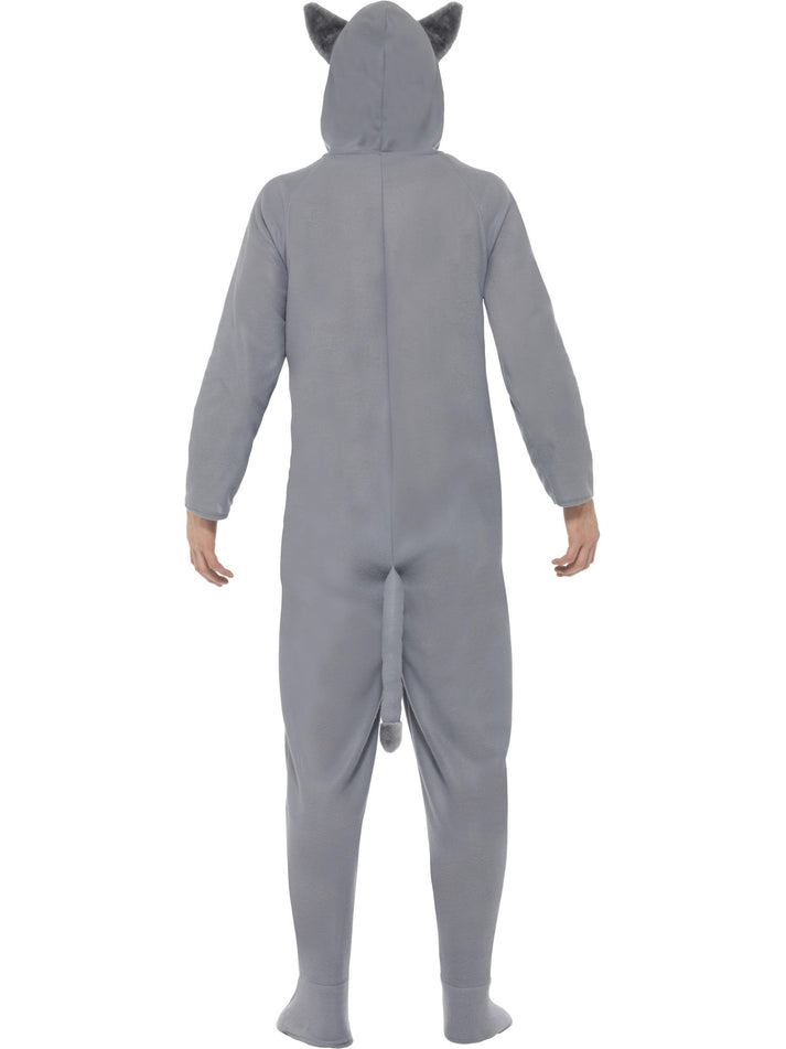 Wolf Costume Adult Grey All In One With Animal Hood 3