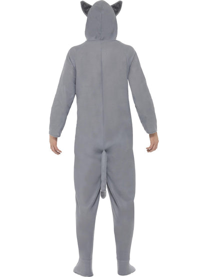 Wolf Costume Adult Grey All In One With Animal Hood 3