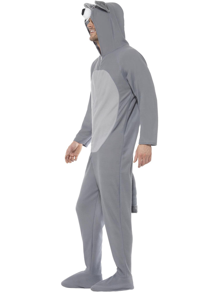 Wolf Costume Adult Grey All In One With Animal Hood 2