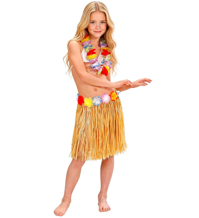 Hula Skirt With Flower Belt 40 Cm For Child