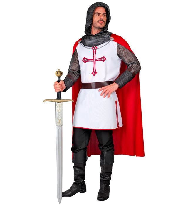 Knight Templar  Hooded Tunic, Belt, Cape 