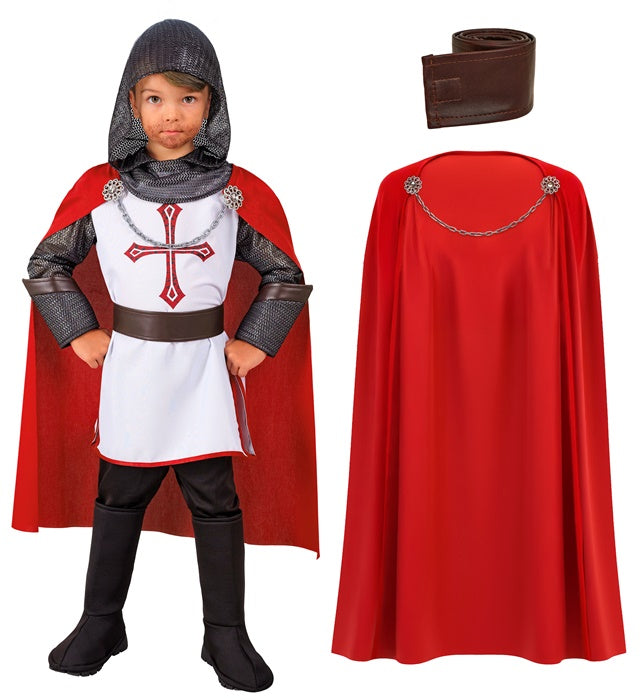Knight Templar  Hooded Tunic, Belt, Cape 