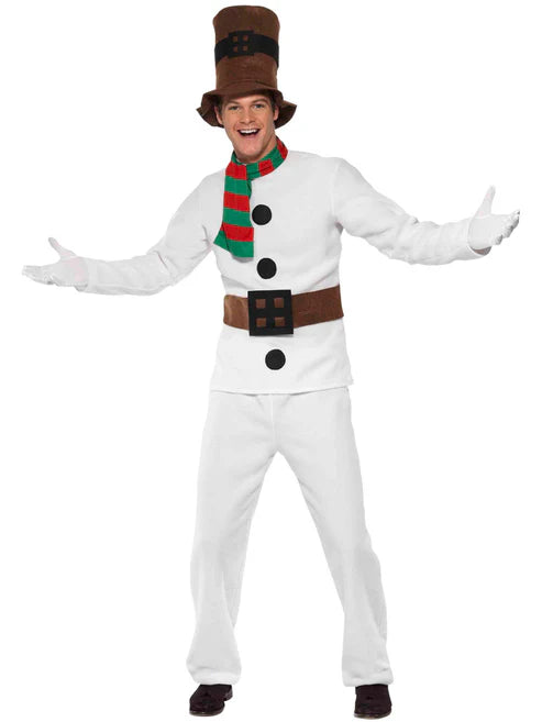 Mr Snowman Costume Adult White Suit