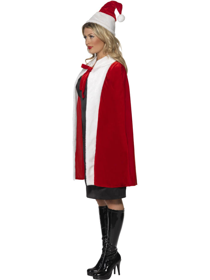 Miss Santa Kit Adult Red White Cape and Hat Luxury Xmas Costume 2
