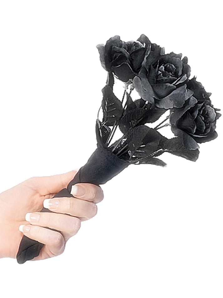 Corpse Bride Bouquet Adult Black with Black Grey Roses Gothic Costume Accessory