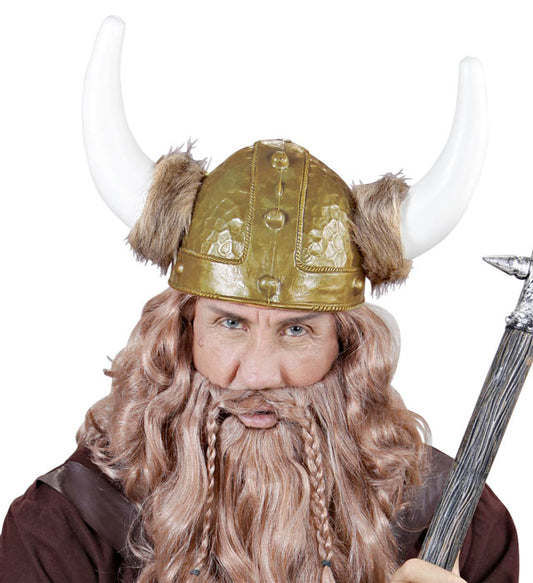 Deluxe Viking Helmet With Fur