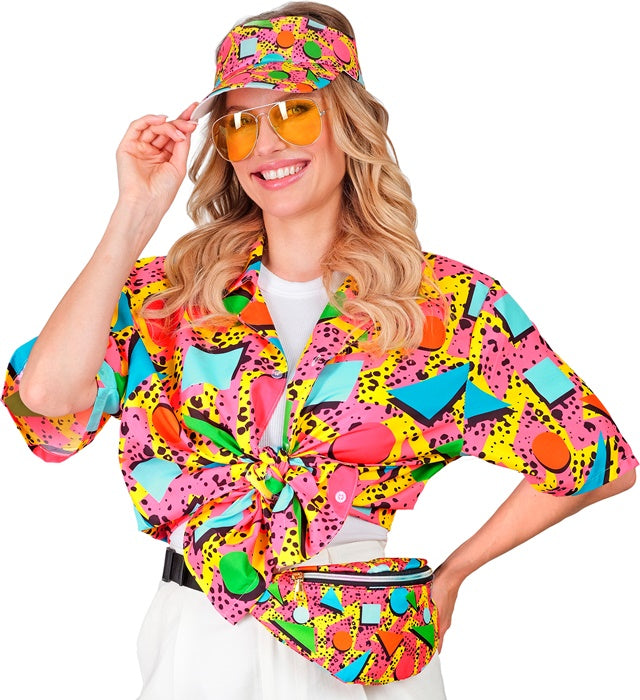 The 80S Funky Fashion - Funky Pink  Visor & Belt Bag 