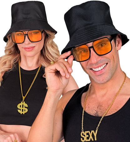 The 90S Hip Hop Glasses With Orange Lenses