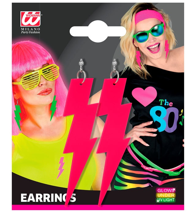 The 80S Neon Pink Thunder Earrings 