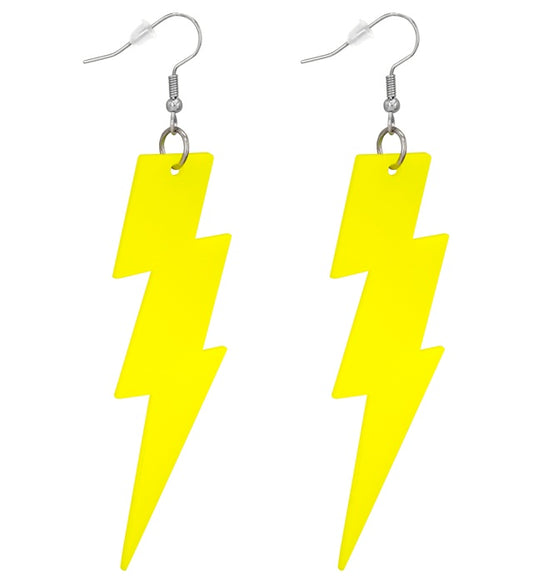 The 80S Neon Yellow Thunder Earrings 
