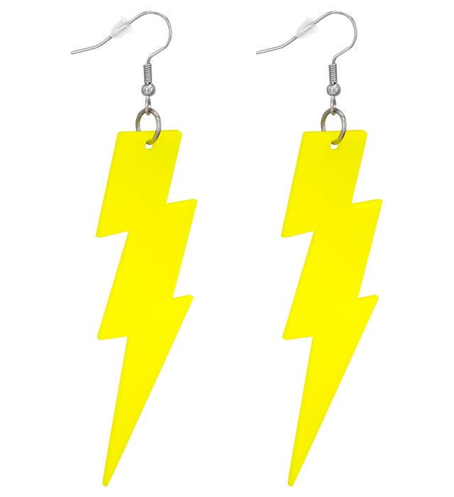 The 80S Neon Yellow Thunder Earrings 