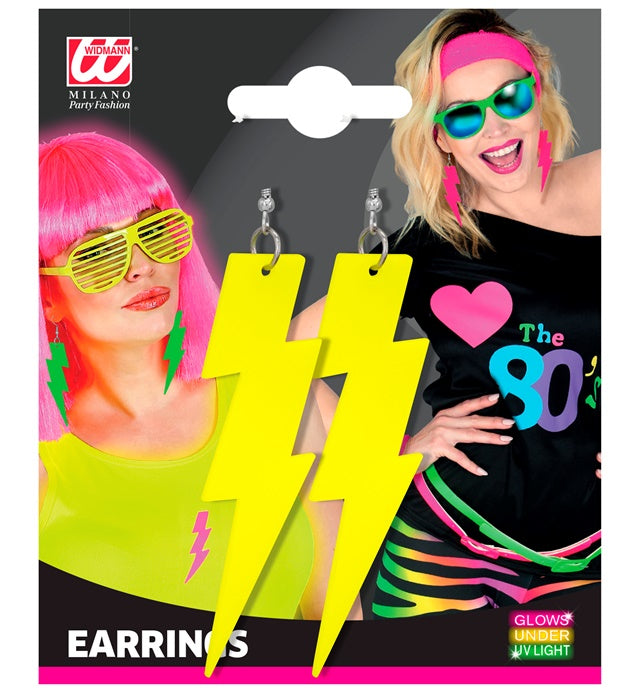 The 80S Neon Yellow Thunder Earrings 