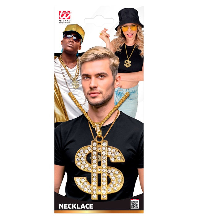 Strass Dollar Necklace 65 Cm