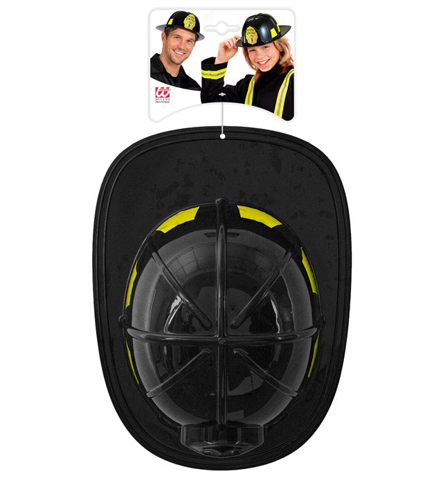 Black Fireman Hat Hard Plastic