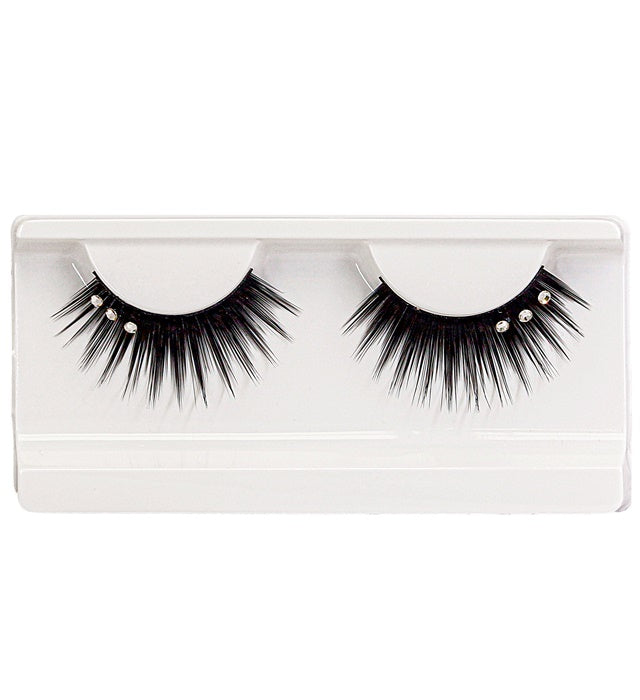 Black Strass Eyelashes With Glass Bottle Glue  With Crystal Strass 