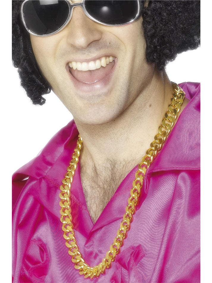 Bling Neckchain Gold Large Links Adult Costume Accessory