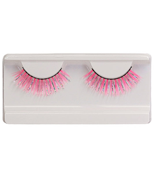 Pink Holographic Fashion Eyelashes With Glue Tube