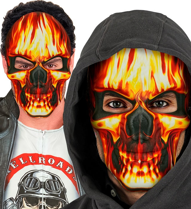 Mask Burning Skull Fabric
