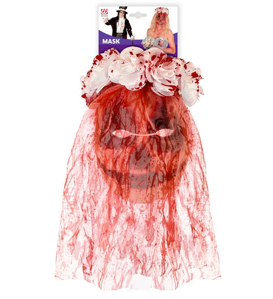 Mask With Flower Veil Bloody Bride Fabric
