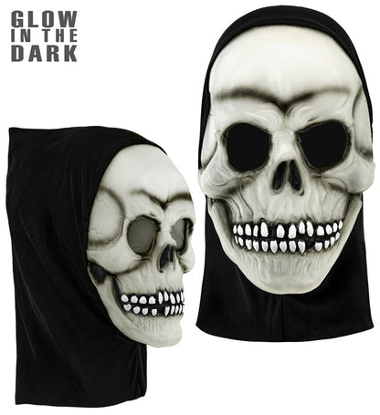 Mask Hooded Skull Latex Glow In The Dark 