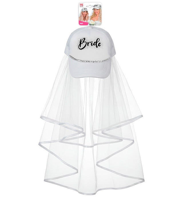 Hat Cap With Veil & Strass Bride