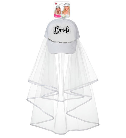 Hat Cap With Veil & Strass Bride
