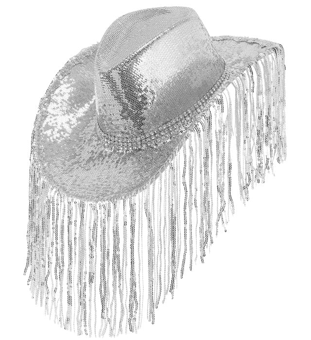 Hat Cowboy Sequin With Strass & Fringes