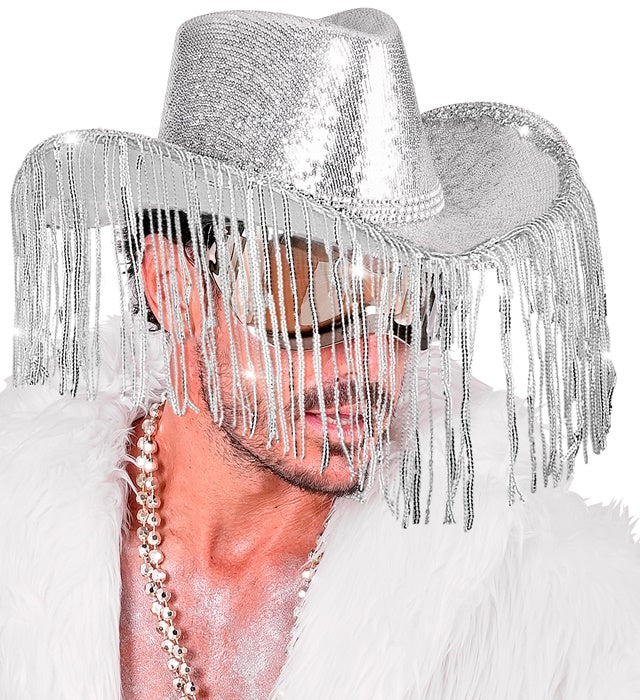 Hat Cowboy Sequin With Strass & Fringes