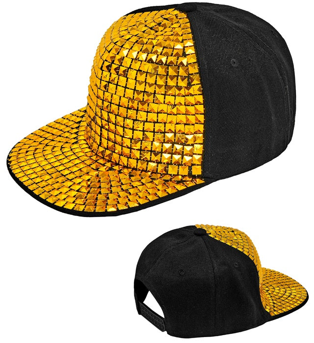 Hat Cap Hip Hop Studded Gold
