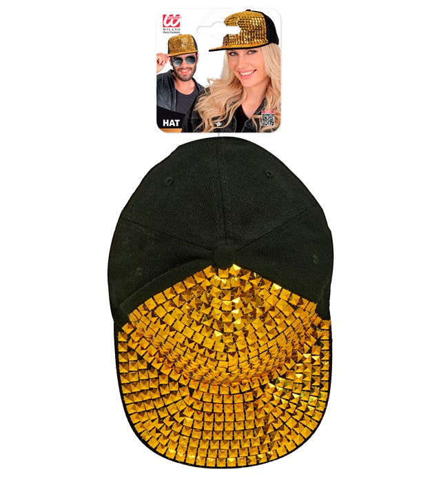 Hat Cap Hip Hop Studded Gold