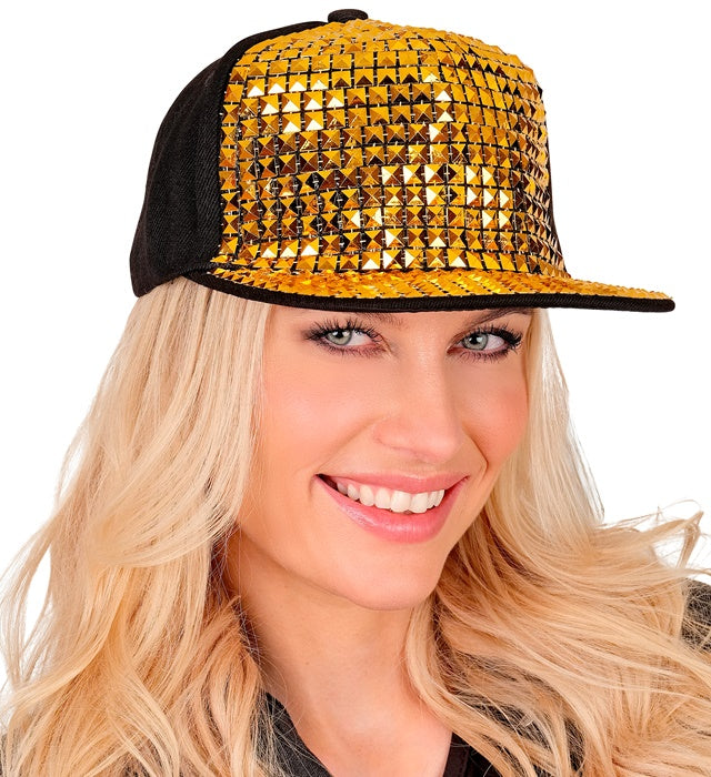Hat Cap Hip Hop Studded Gold