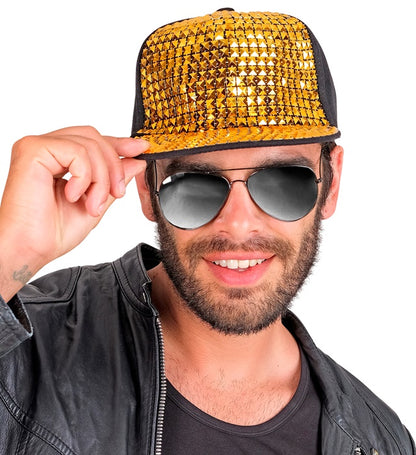 Hat Cap Hip Hop Studded Gold