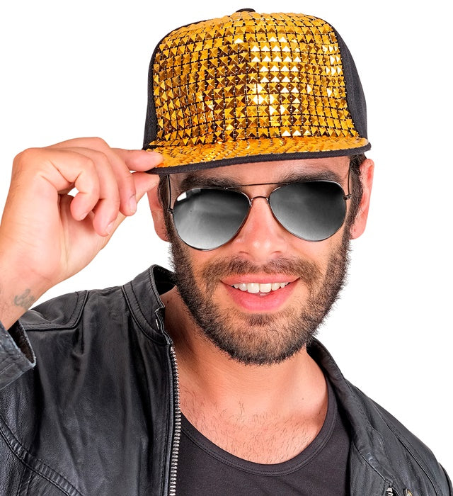 Hat Cap Hip Hop Studded Gold