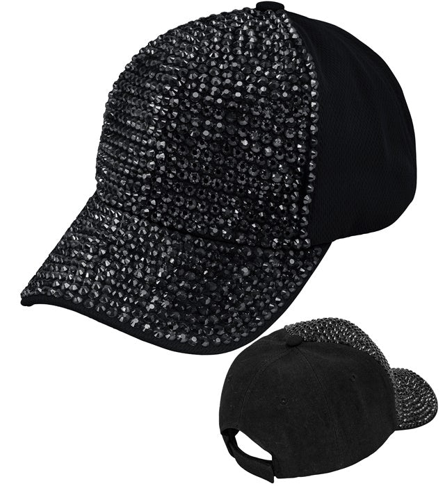 Hat Cap Strass Black